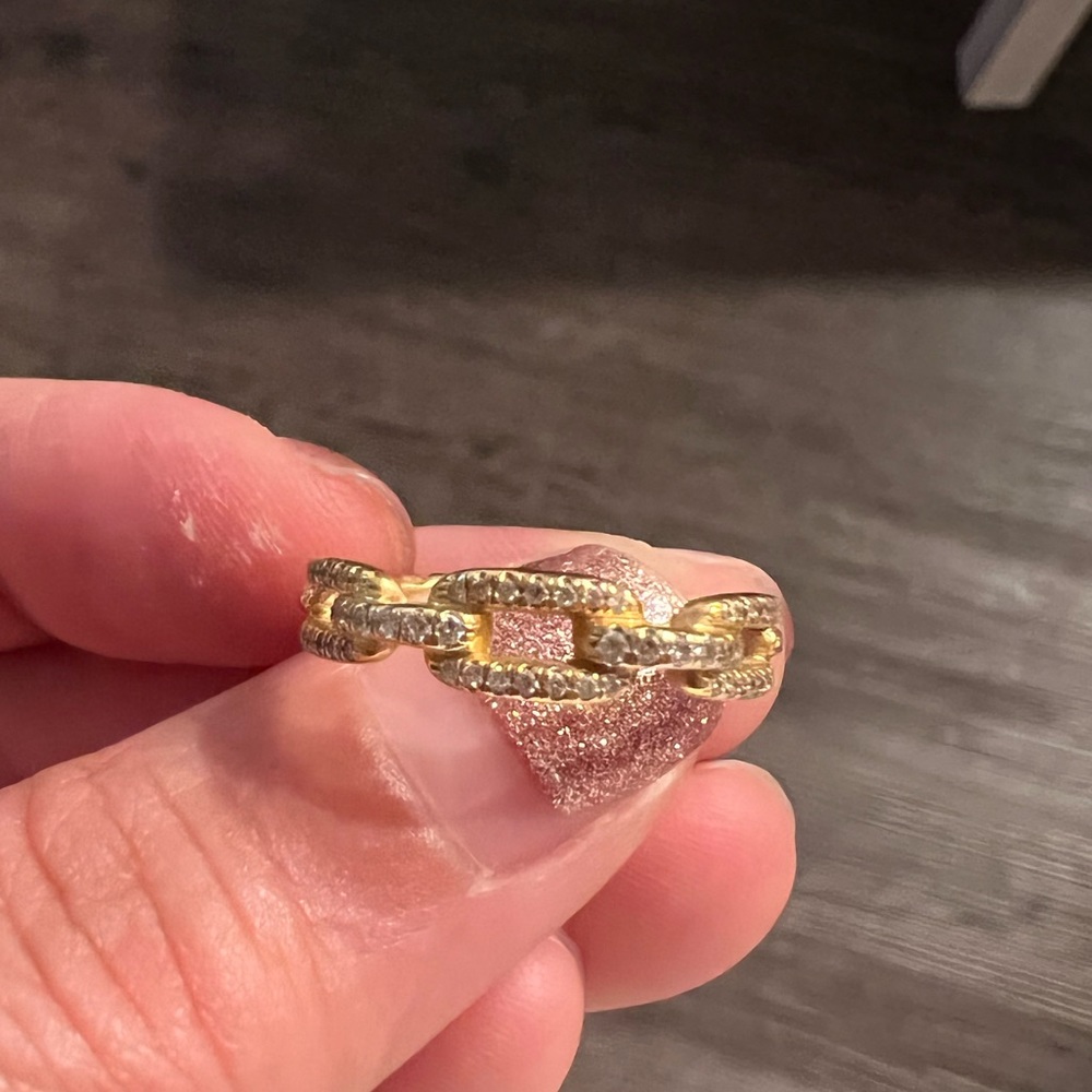 David yurman row pave chain link ring